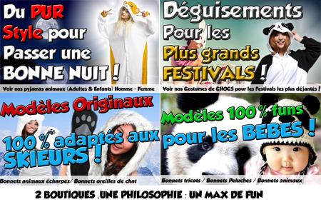 www.Crazy-Pyjama.com & www.MaxiBonnet.fr : 2 Boutiques Maxi Funs